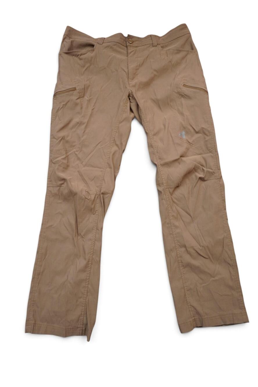 Eddie Bauer First Ascent Mens 38x32 Khaki Hiking Pants Zip Pocket Cargo